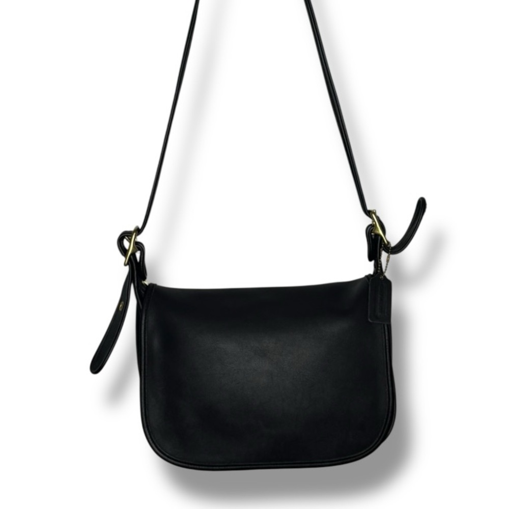 Vintage 90’s Coach Mexican Made Patricia Flap Black Leather Bag